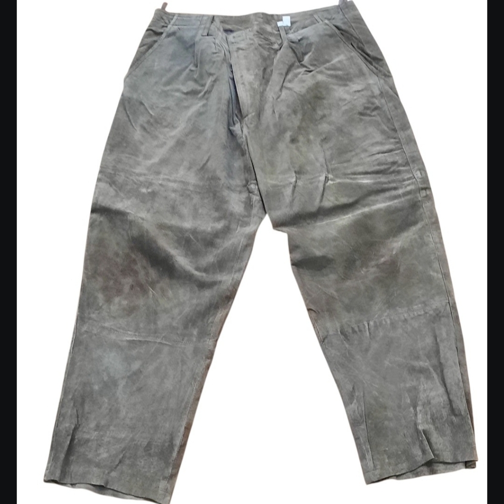 MENS VINTAGE GENELLI LEATHER PANTS MOCHA BROWN SIZE XXL
